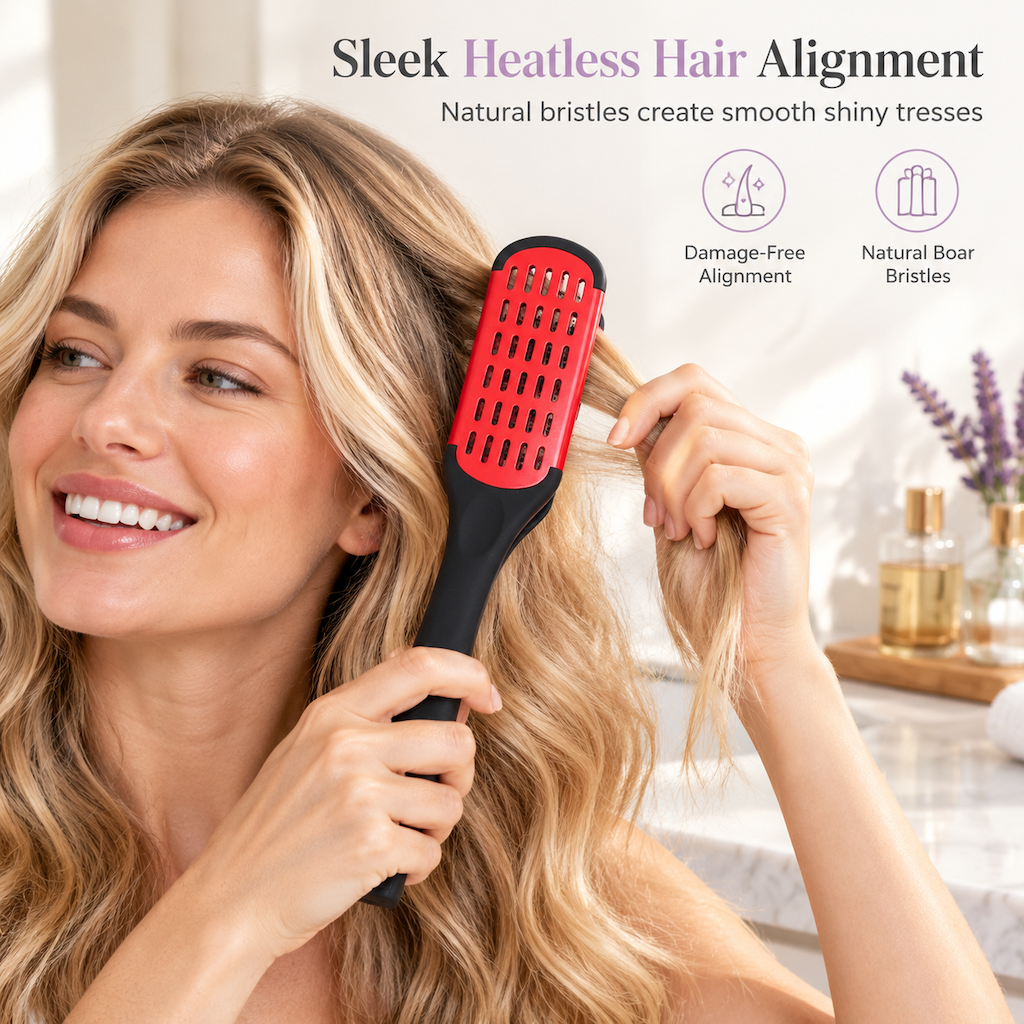 ✨ V-Shaped Heatless Hair Smoothing Comb – Anti-Frizz Styling Brush