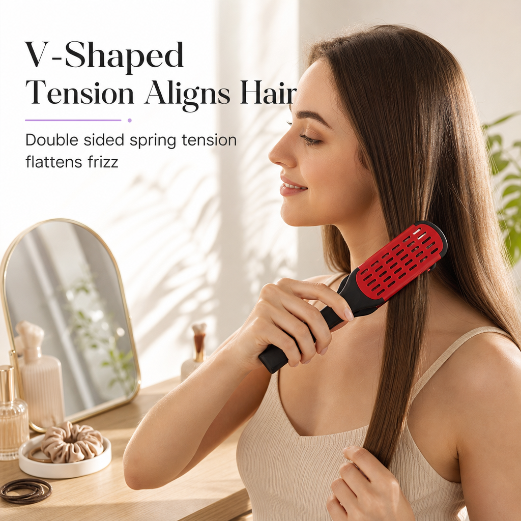 ✨ V-Shaped Heatless Hair Smoothing Comb – Anti-Frizz Styling Brush