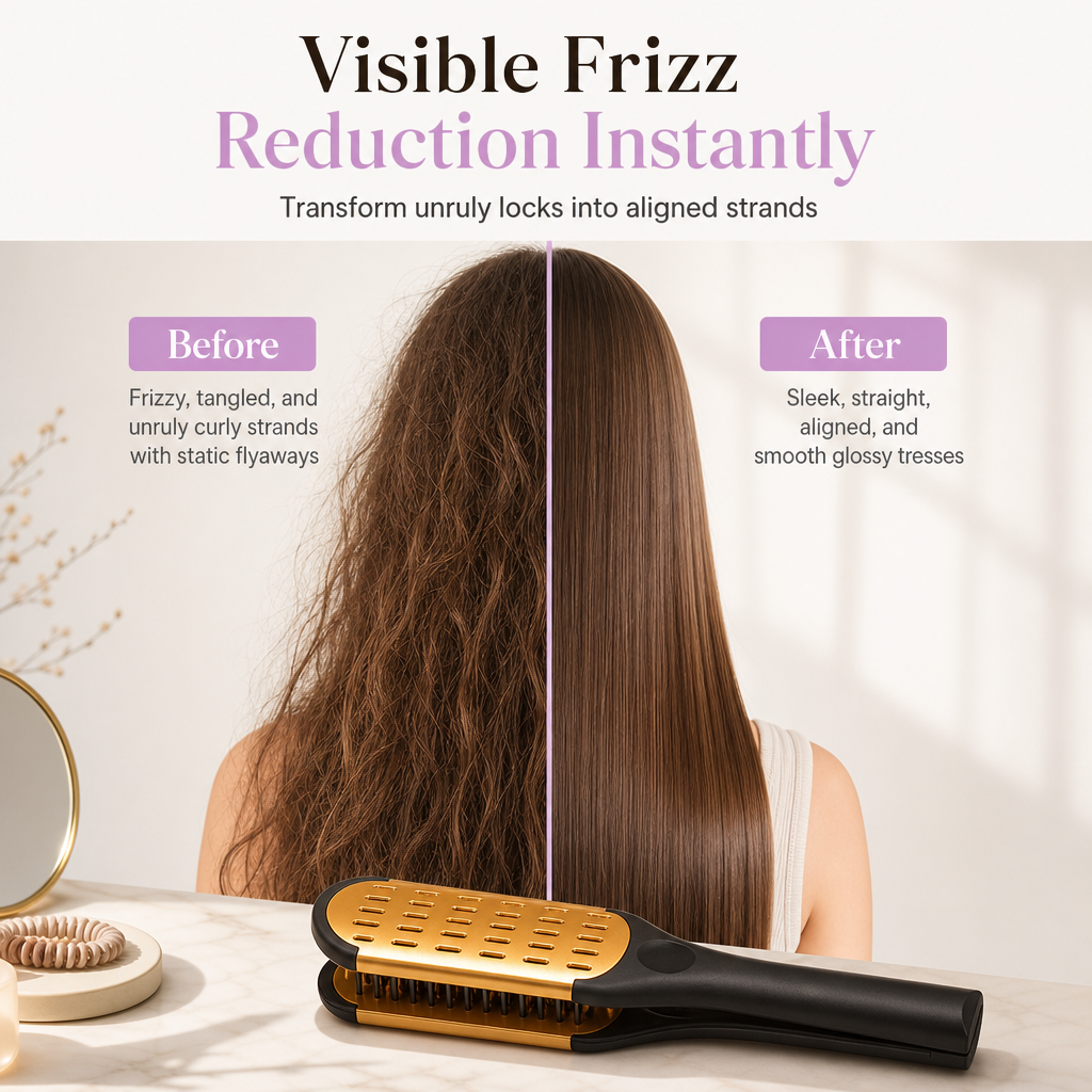 ✨ V-Shaped Heatless Hair Smoothing Comb – Anti-Frizz Styling Brush
