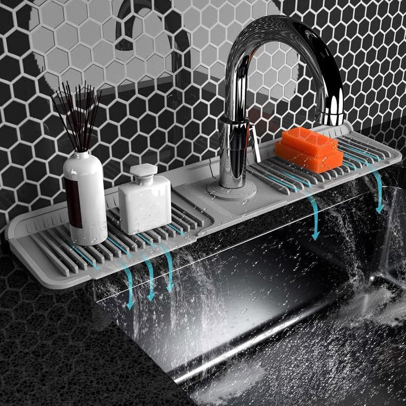 💧 Quick-Dry Silicone Faucet Mat for Kitchen Sink