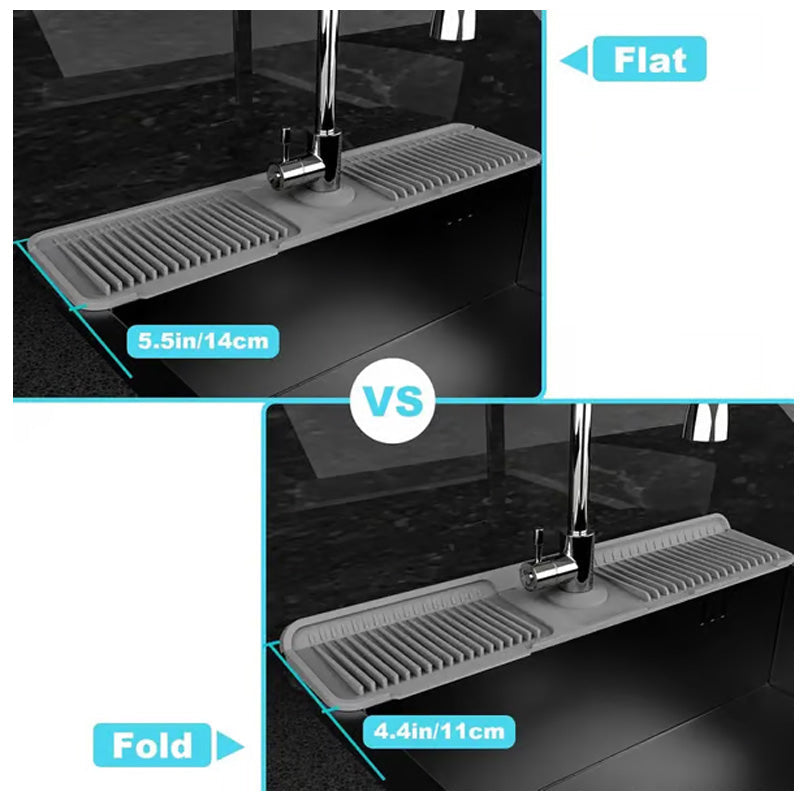 💧 Quick-Dry Silicone Faucet Mat for Kitchen Sink