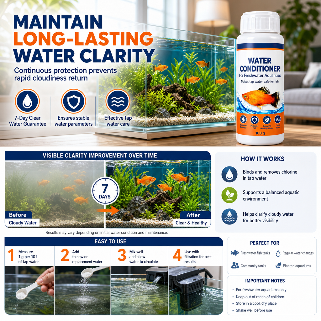 🐠 Freshwater Aquarium Water Clarifying Powder