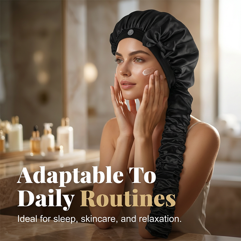 Heatless Curl Satin Bonnet for Overnight Hair Styling