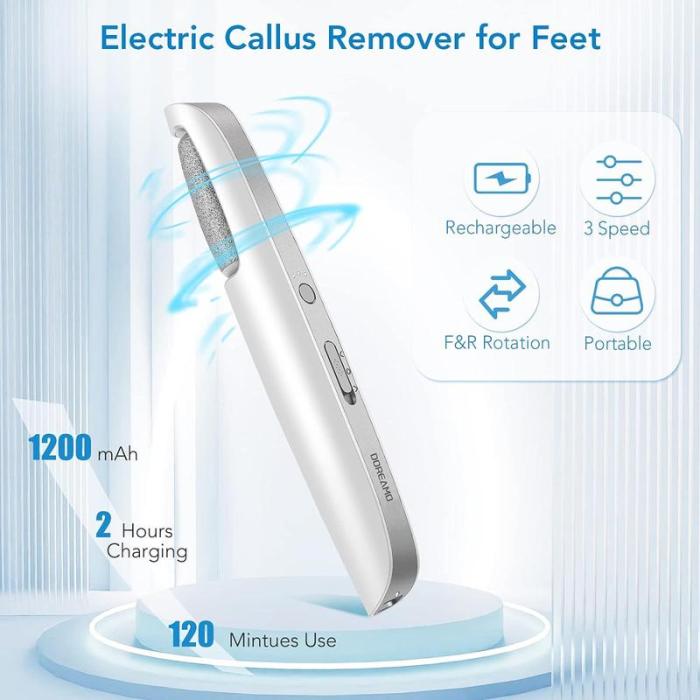 🥳2026 HOT SALE🥳💞50K+ SOLD!💥🎁✨ 50% OFF! Electric Feet Callus Remover – 360° roller, 3 speeds. Safe for dry & wet use. USB rechargeable, 100 mins runtime. Baby‑soft feet at home. 🦶💨