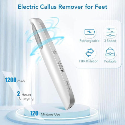🥳2026 HOT SALE🥳💞50K+ SOLD!💥🎁✨ 50% OFF! Electric Feet Callus Remover – 360° roller, 3 speeds. Safe for dry & wet use. USB rechargeable, 100 mins runtime. Baby‑soft feet at home. 🦶💨