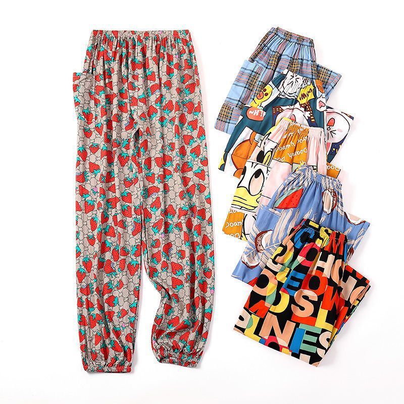Soft Casual Drawstring Tie Elastic Waist Loose Pants