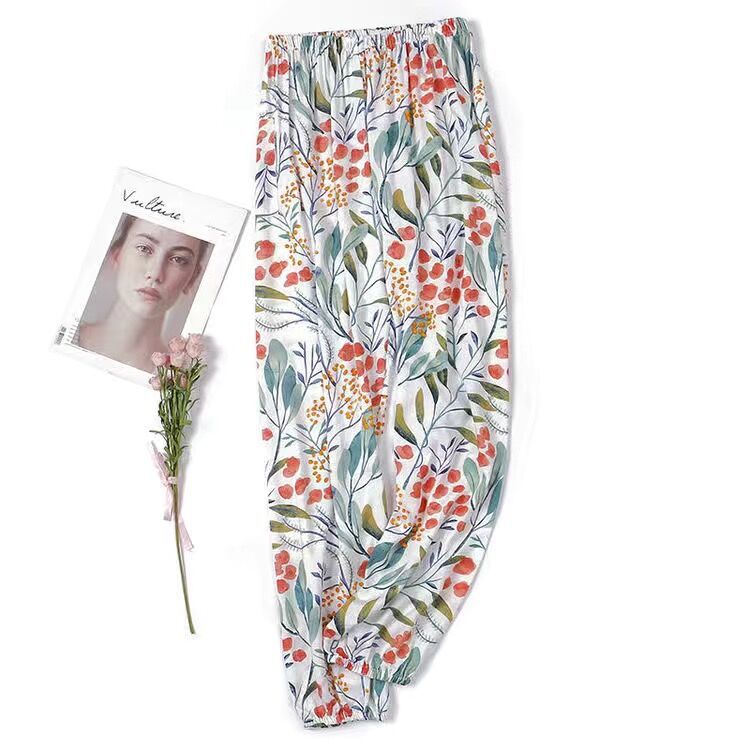 Soft Casual Drawstring Tie Elastic Waist Loose Pants