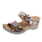 2023 New Leopard Print Leather Wedge Soft Sole Sandals