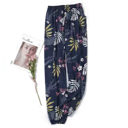 Soft Casual Drawstring Tie Elastic Waist Loose Pants