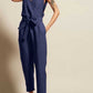 V-neck sleeveless jumpsuit