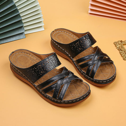 Summer new bone orthopedic arch support leather sandals