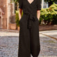 News Short-sleeved solid-color Jumpsuits