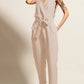 V-neck sleeveless jumpsuit