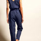 V-neck sleeveless jumpsuit