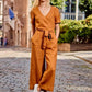 News Short-sleeved solid-color Jumpsuits