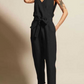 V-neck sleeveless jumpsuit