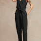 V-neck sleeveless jumpsuit