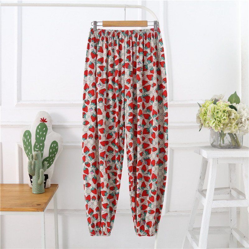 Soft Casual Drawstring Tie Elastic Waist Loose Pants