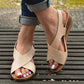 Women's Arch Support Casual Platform Ankle Strap Leather Sandals
