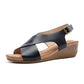 Women's Arch Support Casual Platform Ankle Strap Leather Sandals
