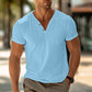 Men's Henley Shirt Tee Top Plain V