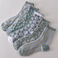 10 Pairs Women's Blue Elegant Embossed Floral Cotton Socks