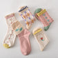 10 pairs of women's pink floral cotton socks