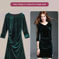V-neck velvet waist-skimming dress