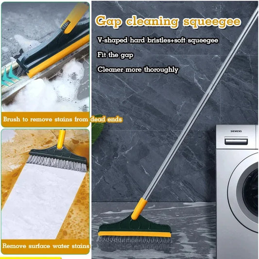 Bathroom Bristles Tile and Floor Crevice Cleaning Squeegee Brush