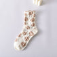 10 Pairs Women's Elegant Embossed Floral Cotton Socks