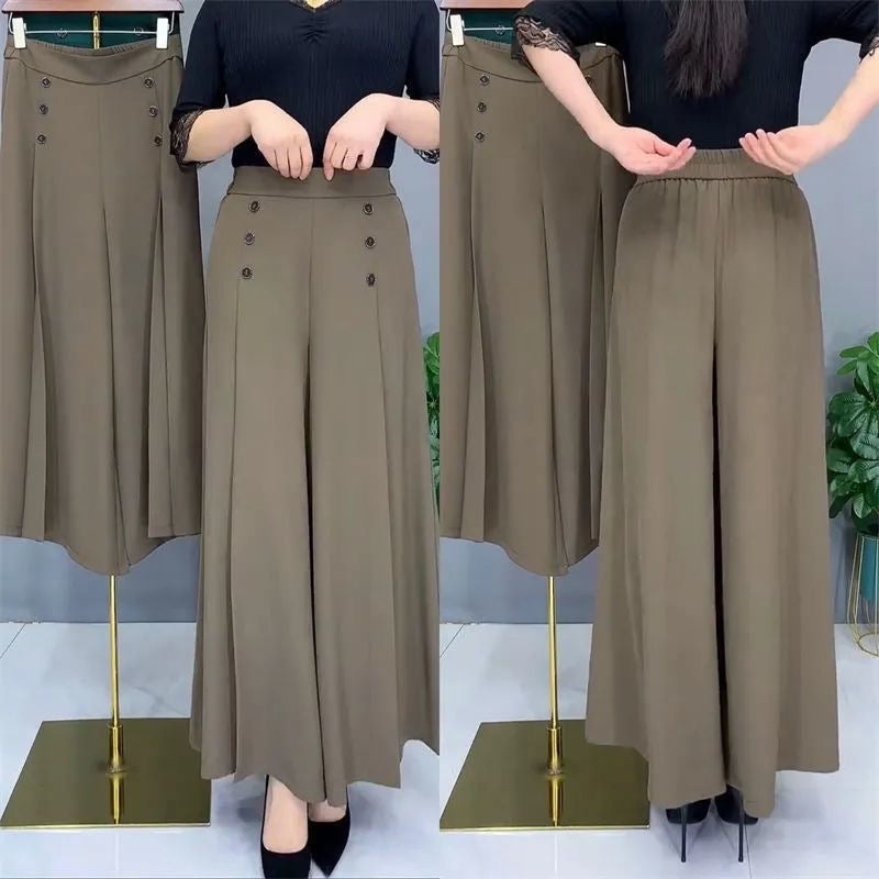 [Cool and Slim] Stylish Pleated Wide-leg Pants