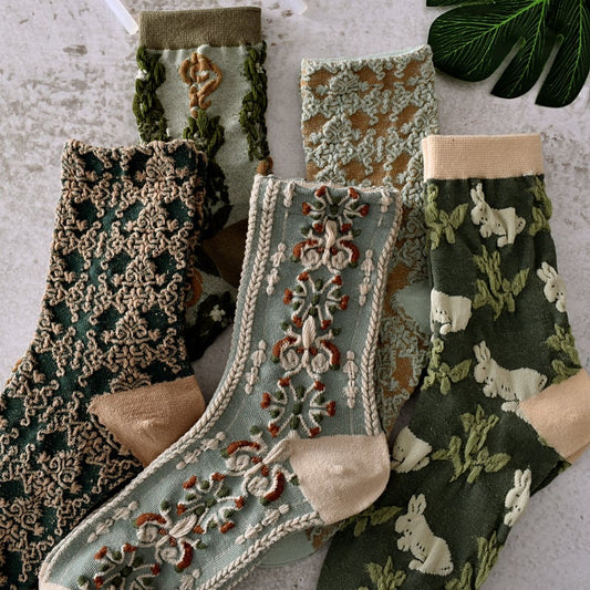 10 pairs Women's Floral Cotton Socks