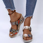 2023 New Leopard Print Leather Wedge Soft Sole Sandals