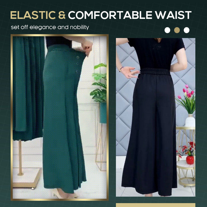 [Cool and Slim] Stylish Pleated Wide-leg Pants