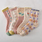 10 pairs of women's pink floral cotton socks