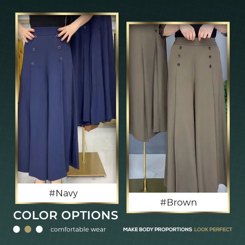 [Cool and Slim] Stylish Pleated Wide-leg Pants