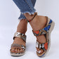 2023 New Leopard Print Leather Wedge Soft Sole Sandals