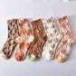 10 Pairs Women's Elegant Embossed Floral Cotton Socks