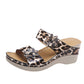 2023 New Leopard Print Leather Wedge Soft Sole Sandals