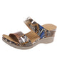 2023 New Leopard Print Leather Wedge Soft Sole Sandals