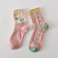 10 pairs of women's pink floral cotton socks