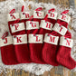 Cozy Knit Socks, Embroidered Candy Gift Bag, Letter Christmas Stocking - Perfect for the Little Ones!